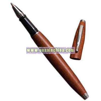 Wood grain roller ballpoint pen