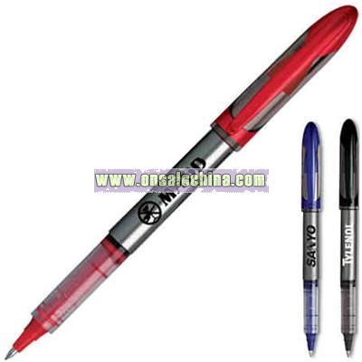 Liquid ink roller ball pen with needle point