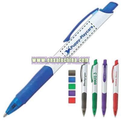 Plunger action retractable ballpoint pen