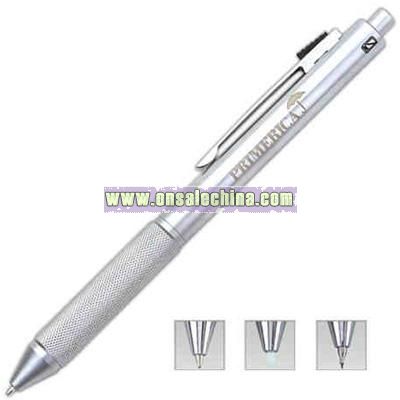  Apple on Multi Mac   Satin Silver Finish Three In One Click Action Pen