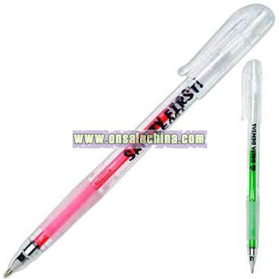Soft capped grip gel stick pen with a soft rubber grip