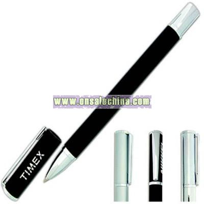 Roller ball pen with magnetic cap