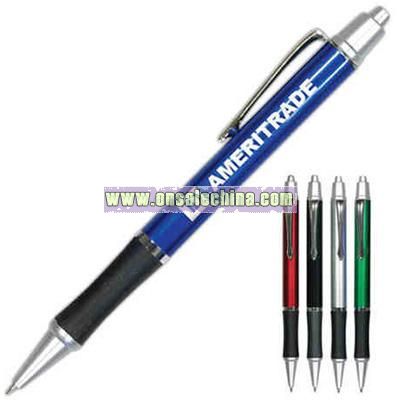 Professional style click pen with black rubber grip