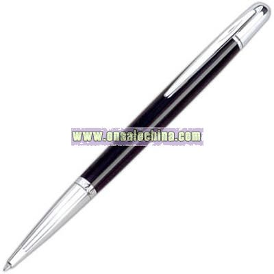 Ballpoint pen with platinum plated metal accents
