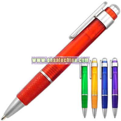 Translucent budget fun pen with grip section