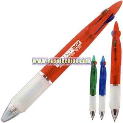 Four ink pen with comfortable rubber grip