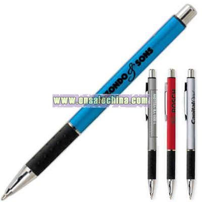Slim retractable pen with black grip section