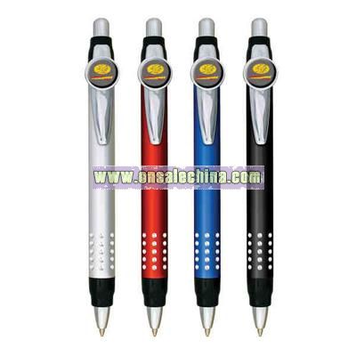 Retractable pen with bling look grip