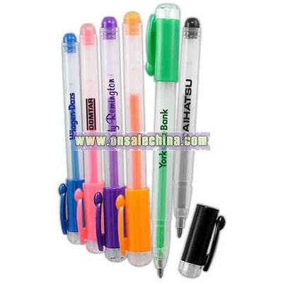 Clear promotional gel pen