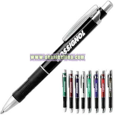 Translucent pen with midsize body and comfortable rubber grip