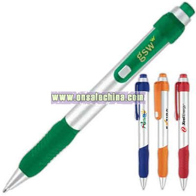 Click action ballpoint pen with colored grip