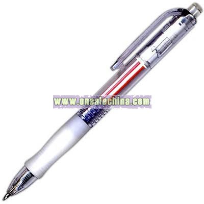 Retractable gel Flag pen with rubber grip