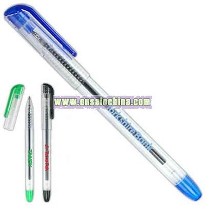 Clear ballpoint gel ink pen