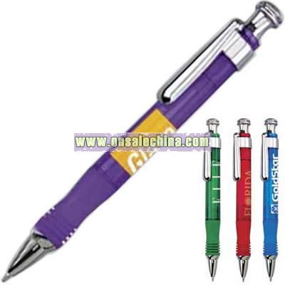 Wide body ballpoint pen in four vibrant translucent colors
