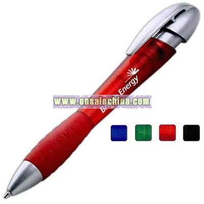 Ballpoint pen with comfortable rubber grip