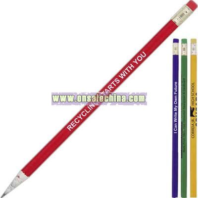 Round recycled newspaper pencil