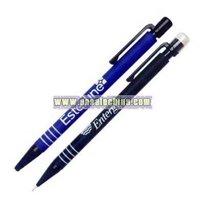 Rubber coated ballpoint pen and mechanical pencil set