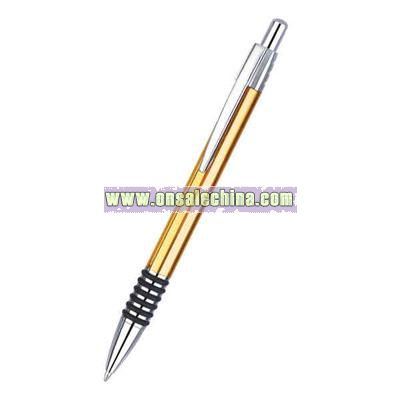 Gold mechanical pencil with chrome trim.