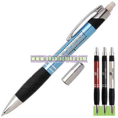 Mechanical pencil with comfortable rubber grip.