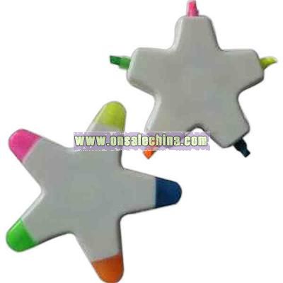 Five color star shaped highlighter