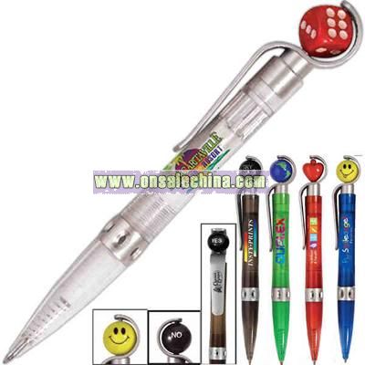 Fun spinning pen with dice top
