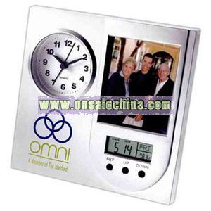 Photo frame with clock