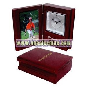 Picture frame with clock