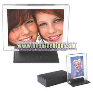 Deluxe black bonded Leather photo frame
