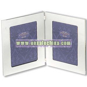 Silver plated double sided photo frame