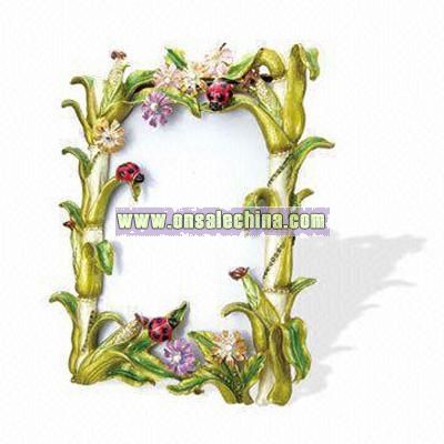 Pewter Alloy Beetle-design Picture Frame