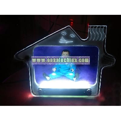 LED House Shaped Colourful Acrylic Photo Frame