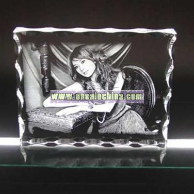 Crystal photo frame with 2D/3D engrave