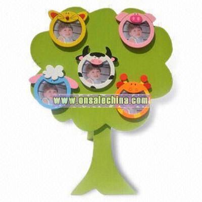 5 x Animal Design Magnet Wooden Photo Frame with Tree Display