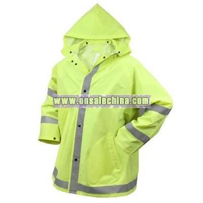 Safety Green Reflective Rain Jacket