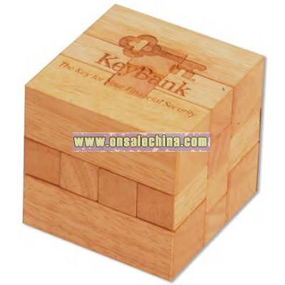 Cube shape 12 piece wood puzzle