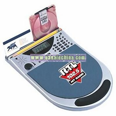 Mouse Pad Calculator with FM Radio and Clock