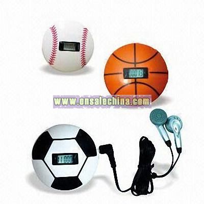 Baseball-shaped Radio Pedemoter with Digital Calorie Counter