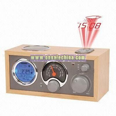 AM/FM Wooden Radio with 5W Speaker and LCD Display