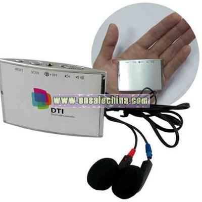 Mini metal thin pocket radio with FM auto scan earphones