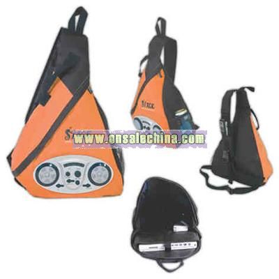 sling triangular backpack with radio