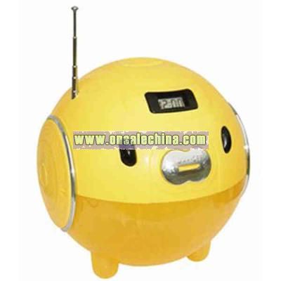 Functional pig bank with clock radio