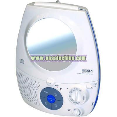 AM/FM Shower CD Radio with Fog Resistant Mirror
