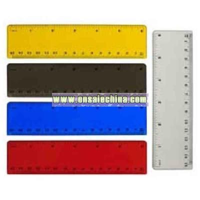 Plastic 6 inch ruler with inches and metric measurements