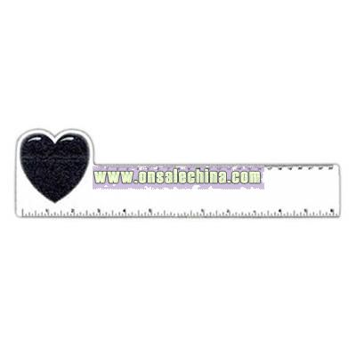 Heart - Large white flexible plastic ruler