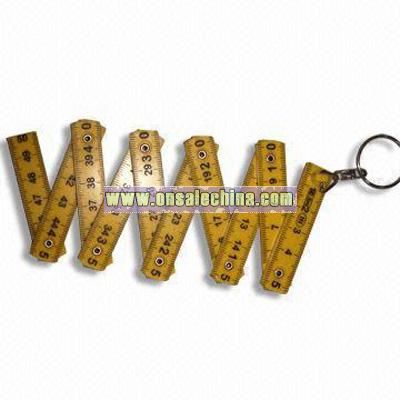 50cm/10 Folds Plastic Folding Ruler in Various Colors with Keyring