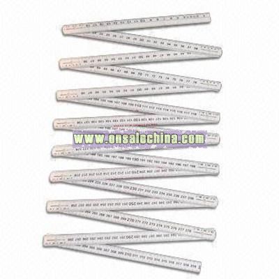 320cm Plastic Folding Ruler in White with 16flds