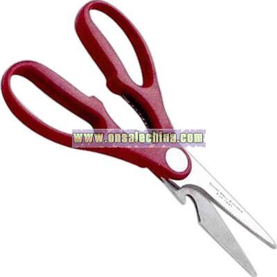 Pomegranate red kitchen shears with stainless steel blades