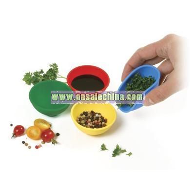 4-Piece Silicone Mini Flexible Pinch Bowl Set, Multicolored