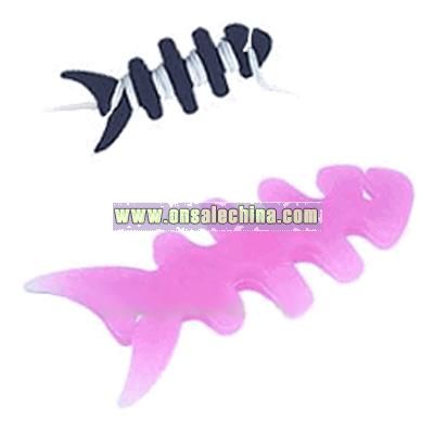 Plum Pink Fishbone Shape Cord Wrap For Headset