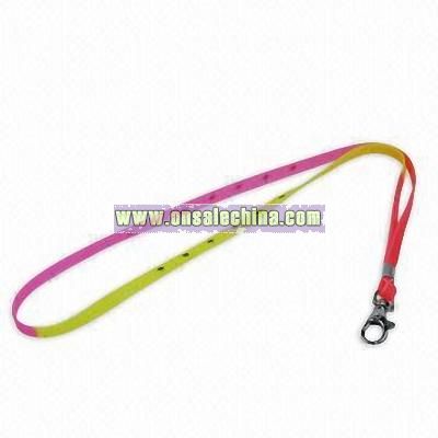 Silicone Lanyard with Metal Clip and Carabiner Hook